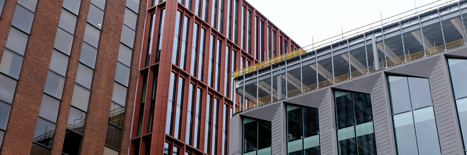 Buildings in development in Manchester city centre